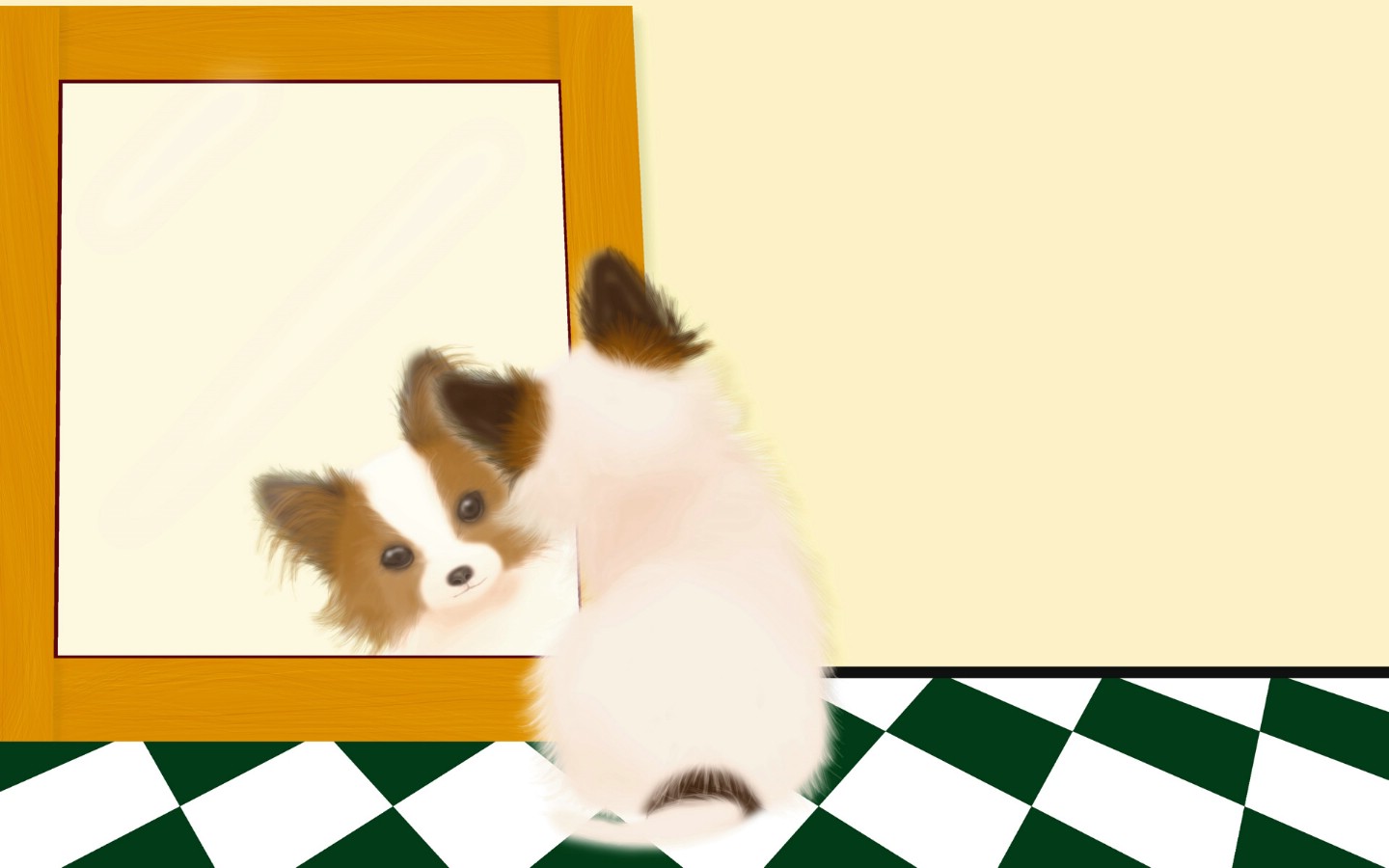 壁纸1440x900 狗狗照镜子 Painter 手绘小狗壁纸 Painter 柔和插画-我的宠物狗壁纸 Painter 柔和插画-我的宠物狗图片 Painter 柔和插画-我的宠物狗素材 动物壁纸 动物图库 动物图片素材桌面壁纸