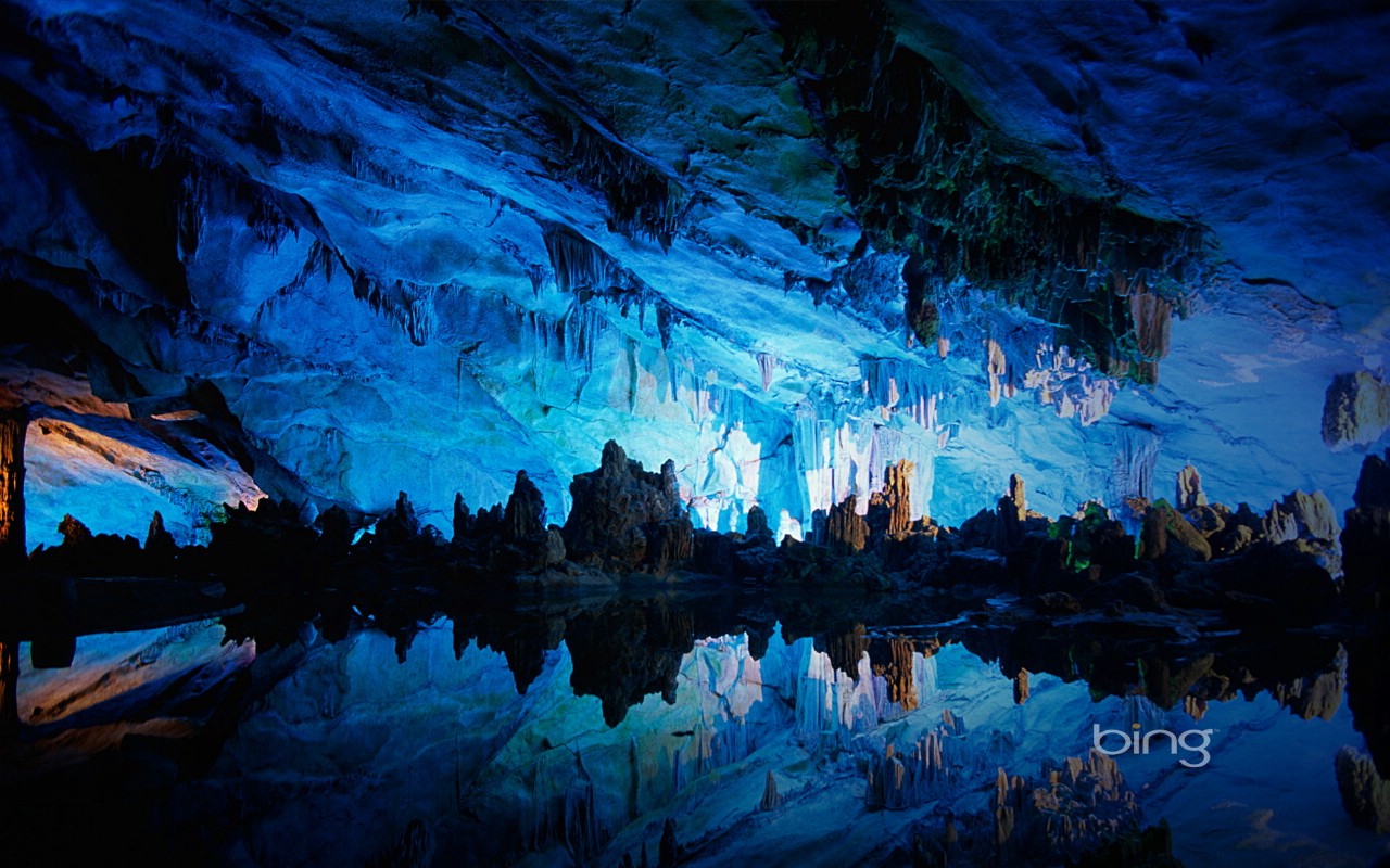 壁纸1280x800微软必应壁纸 Bing s Best 高清壁纸 中国 桂林蘆笛岩 Seven Star grotto Guilin ...