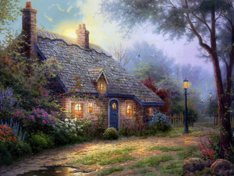 壁纸800x600 Along the Lighted Path 田园风景油画壁纸壁纸 Thomas Kinkade 温馨田园风景油画系列(第一辑)壁纸 Thomas Kinkade 温馨田园风景油画系列(第一辑)图片 Thomas Kinkade 温馨田园风景油画系列(第一辑)素材 绘画壁纸 绘画图库 绘画图片素材桌面壁纸