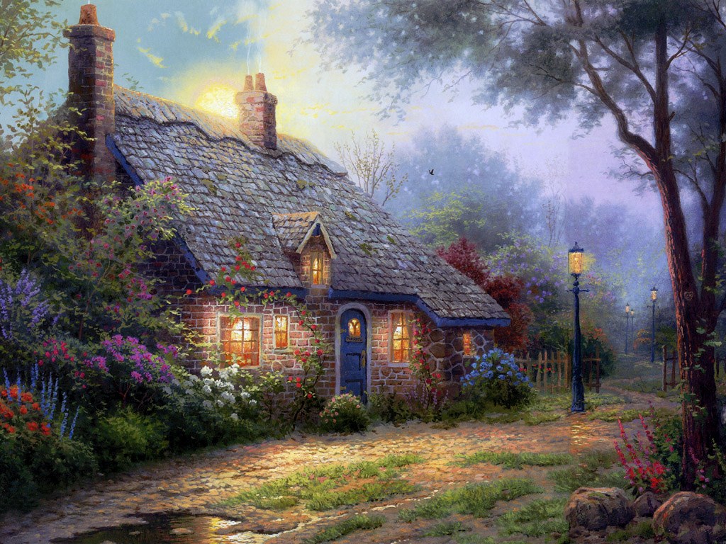 壁纸1024x768 Along the Lighted Path 田园风景油画壁纸壁纸 Thomas Kinkade 温馨田园风景油画系列(第一辑)壁纸 Thomas Kinkade 温馨田园风景油画系列(第一辑)图片 Thomas Kinkade 温馨田园风景油画系列(第一辑)素材 绘画壁纸 绘画图库 绘画图片素材桌面壁纸