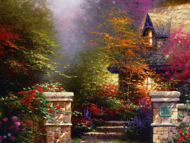 壁纸800x600 Beyond the garden gate 田园风景油画壁纸壁纸 Thomas Kinkade 温馨田园风景油画系列(第一辑)壁纸 Thomas Kinkade 温馨田园风景油画系列(第一辑)图片 Thomas Kinkade 温馨田园风景油画系列(第一辑)素材 绘画壁纸 绘画图库 绘画图片素材桌面壁纸