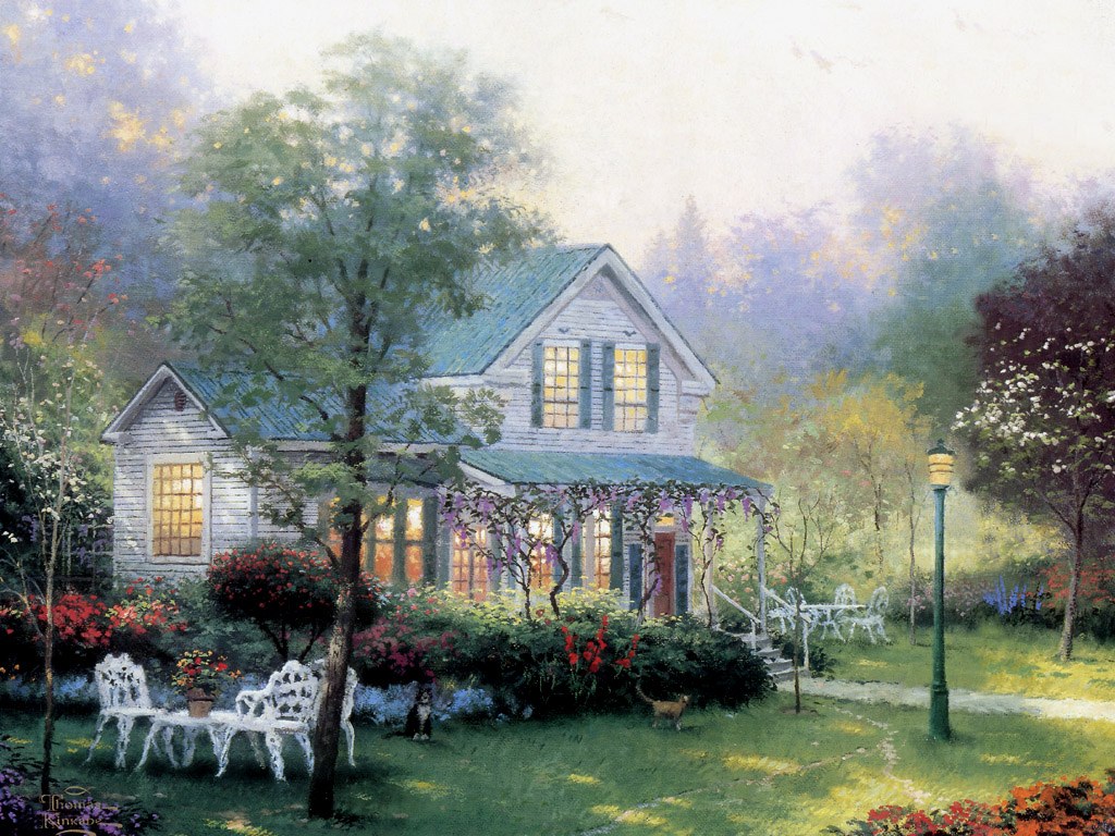 壁纸1024x768 诗意田园小屋 美国田园风景油画壁纸壁纸 Thomas Kinkade 温馨田园风景油画系列(第一辑)壁纸 Thomas Kinkade 温馨田园风景油画系列(第一辑)图片 Thomas Kinkade 温馨田园风景油画系列(第一辑)素材 绘画壁纸 绘画图库 绘画图片素材桌面壁纸